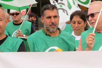 Protesta de los trabajadores del Ayuntamiento de Telde/TA.